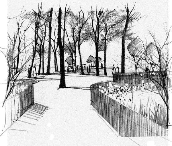 Пейзаж тротуар рисунок