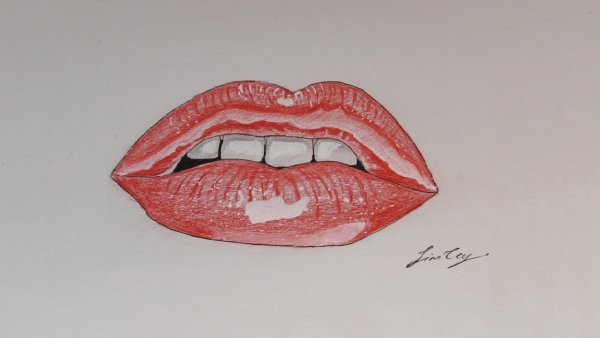 Реалистичные рисунки губ