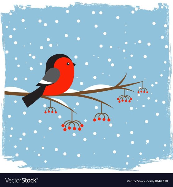 Снегирь арт Минимализм