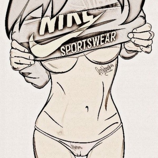 Нарисованные девушки в найке