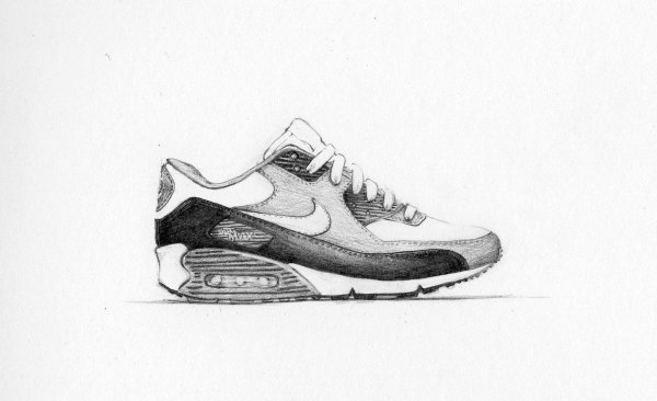 Кроссовок найк карандашом