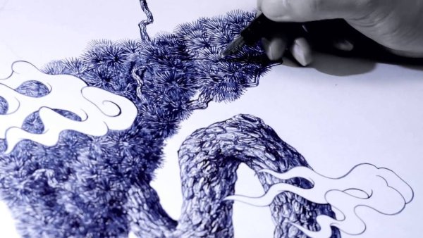 Техника рисования шариковой ручкой