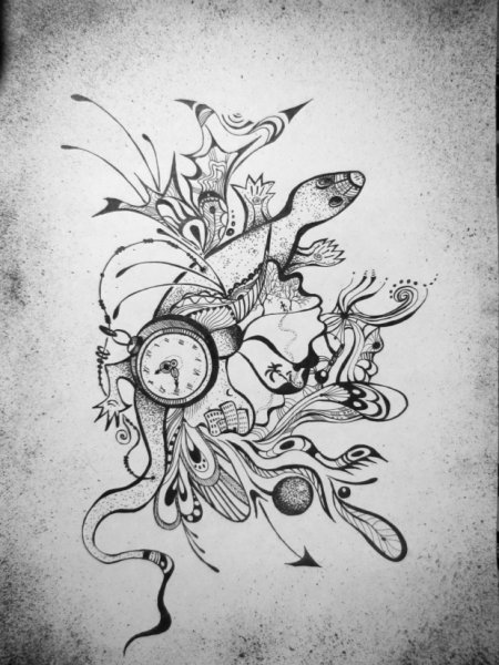 Дракон гелевой ручкой