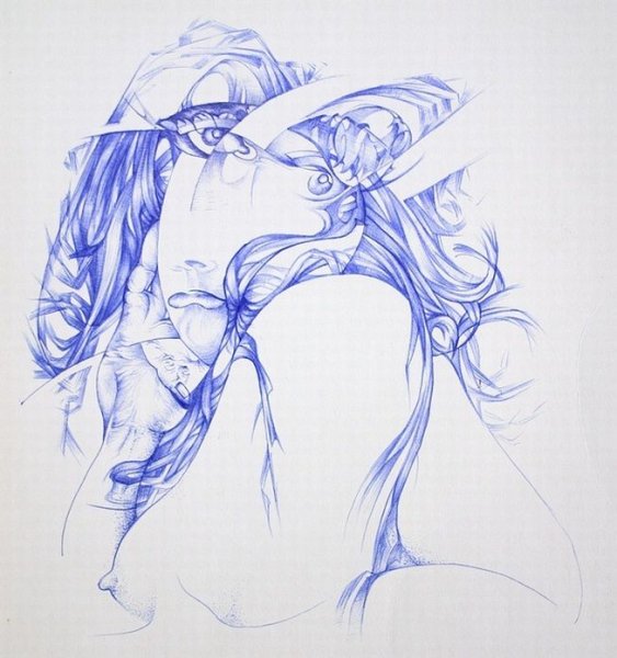 Аниме шариковой ручкой