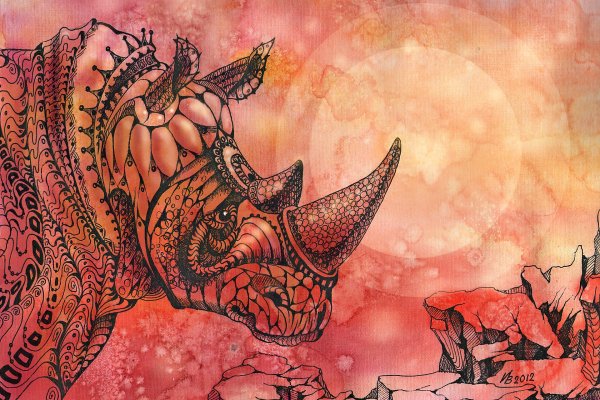 Животные акварелью и гелевой ручкой