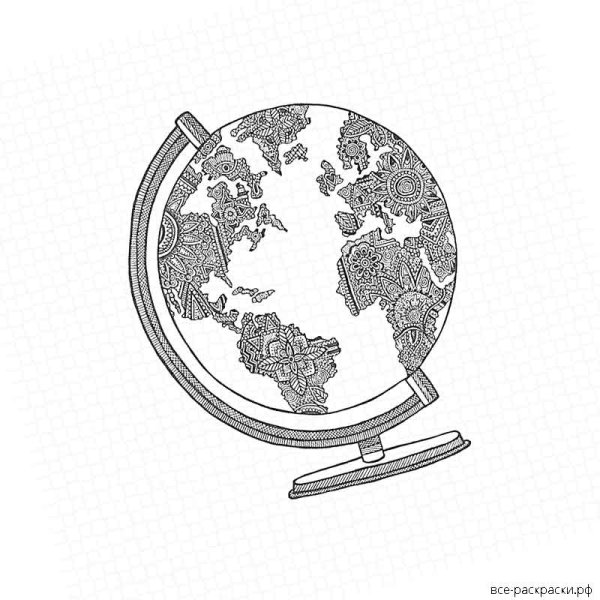 Глобус мелом на доске