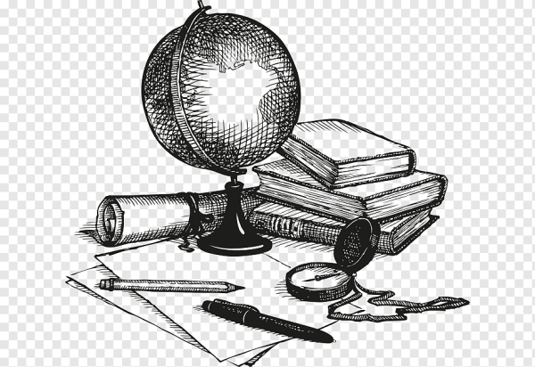 Глобус с книгами раскраска