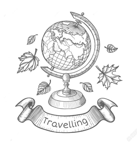 Глобус черно белый школьный