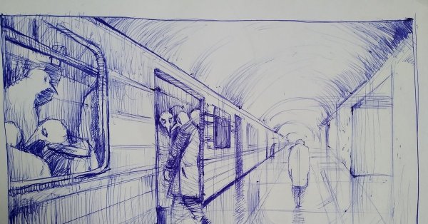 Метро рисунок