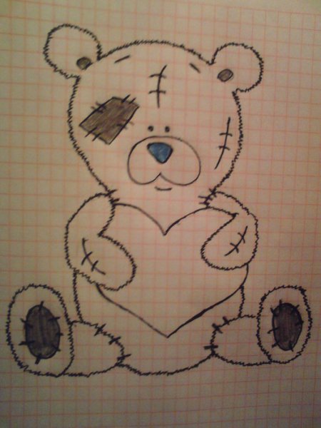 Рисунки по клеточкам в тетради мишка