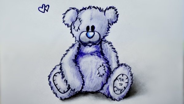 Рисунок ручкой Медвежонок