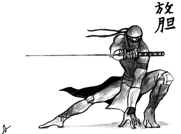 Позы ниндзя карандашом