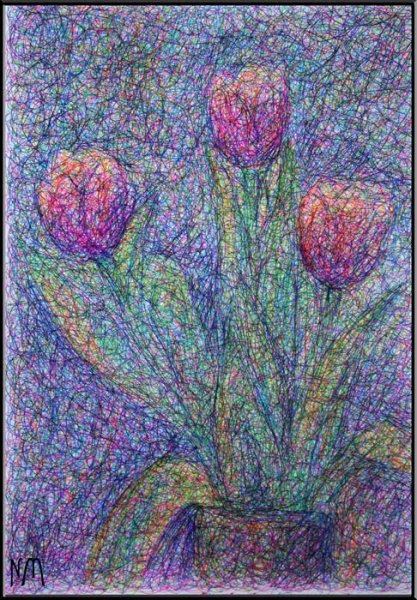 Рисование цветными гелевыми ручками