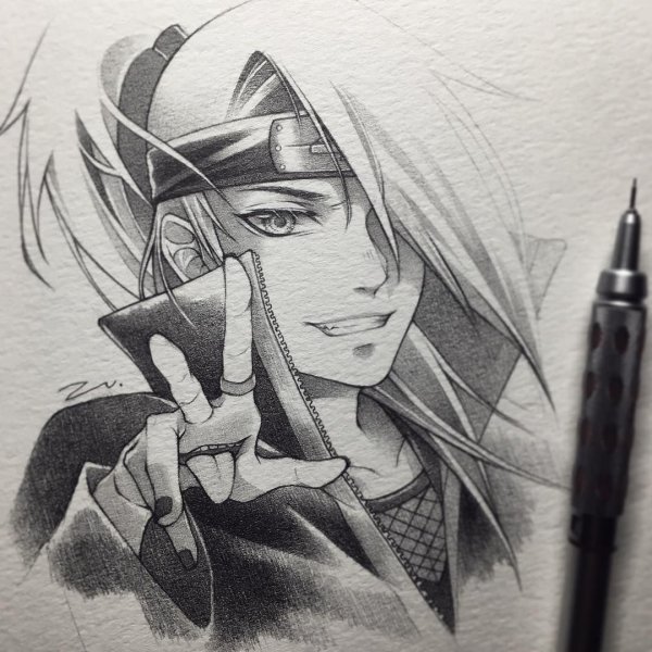 Скетч Наруто Дейдара