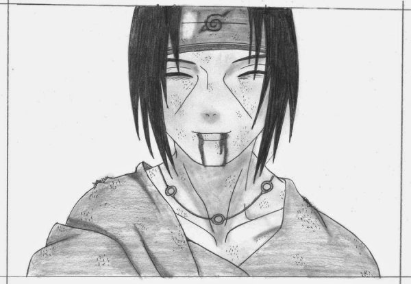 Смерть Итачи рисунок карандашом