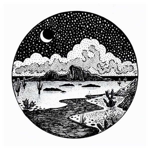 Точечное рисование черной ручкой