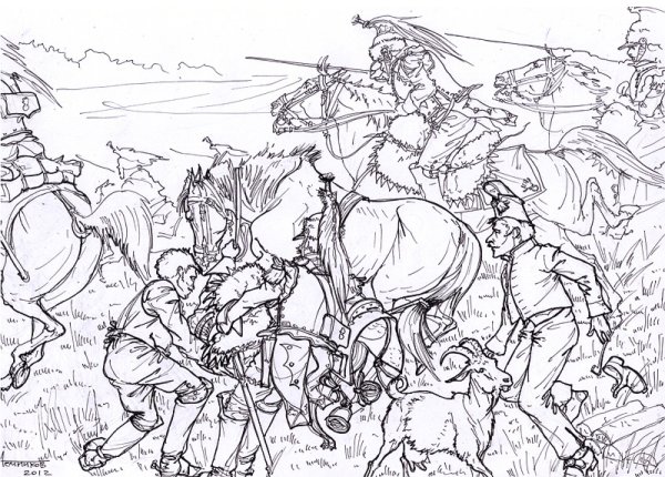 Раскраска война 1812 года Бородино