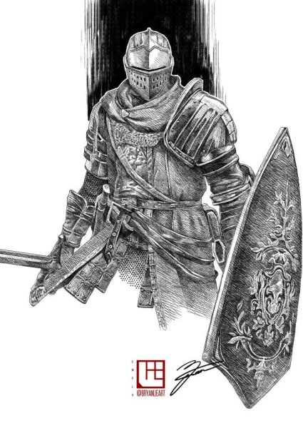 Дарк соулс рыцарь эскиз