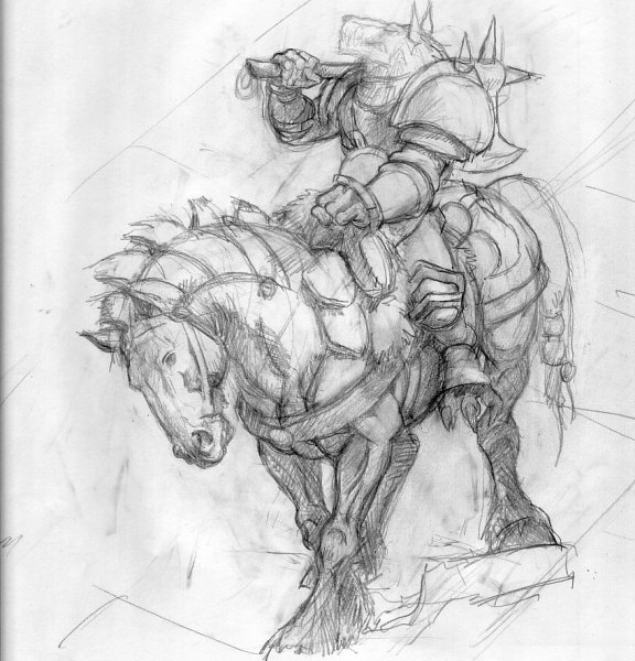 Линейный рисунок рыцарь