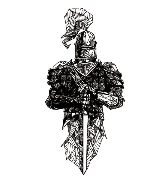 Воин рисунок ручкой