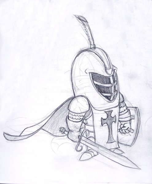 Рыцарь простым карандашом