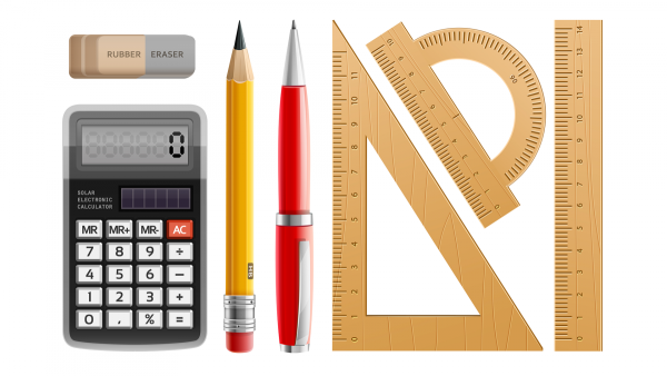 Ручка карандаш линейка