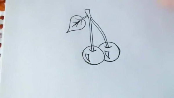 Нарисовать вишню карандашом