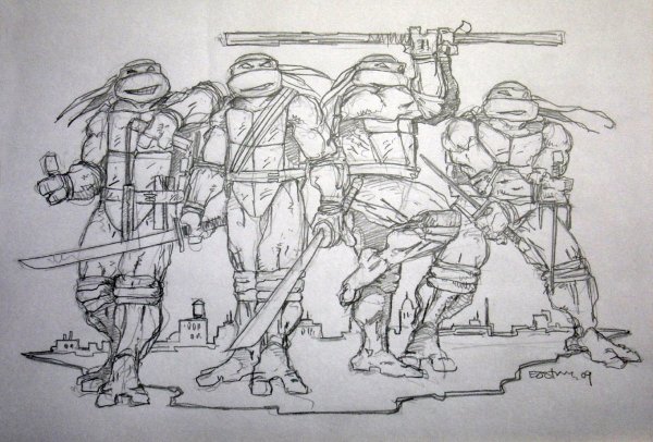 Черепашки ниндзя скетч