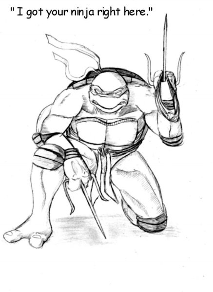Рисунки Черепашки ниндзя не сложные
