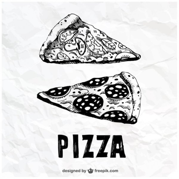 Кусок пиццы в графике