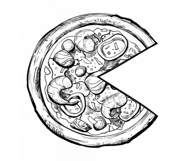 Пицца гравюра