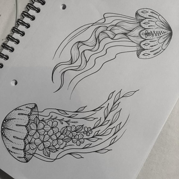 Медуза тату скетч