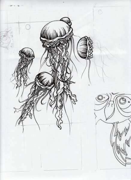 Рисунки для скетчбука медуза