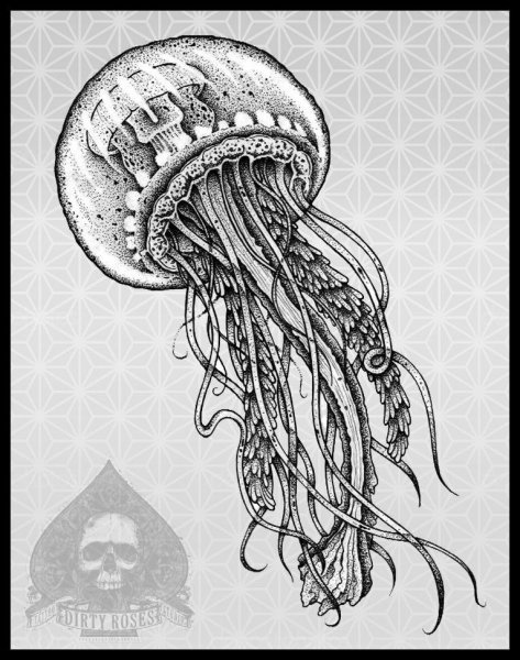 Татуировка медуза эскиз