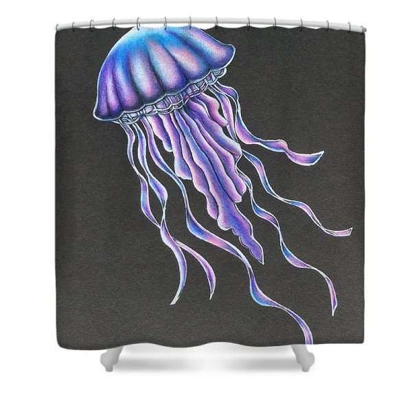 Фиолетовая медуза нарисованная