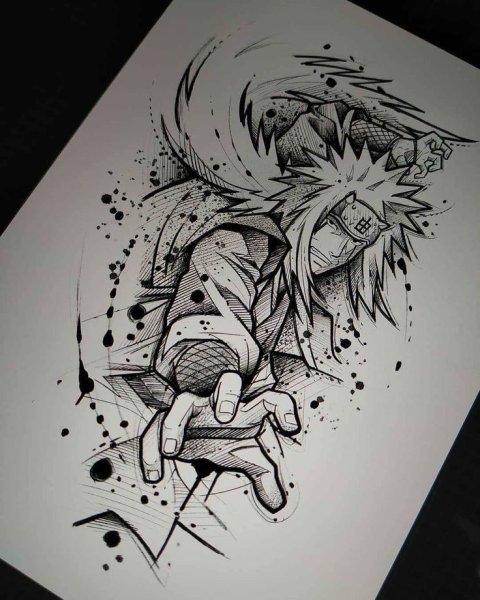 Скетч аниме Наруто Джирайя