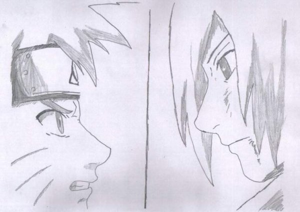 Саске для рисования в аниме Наруто