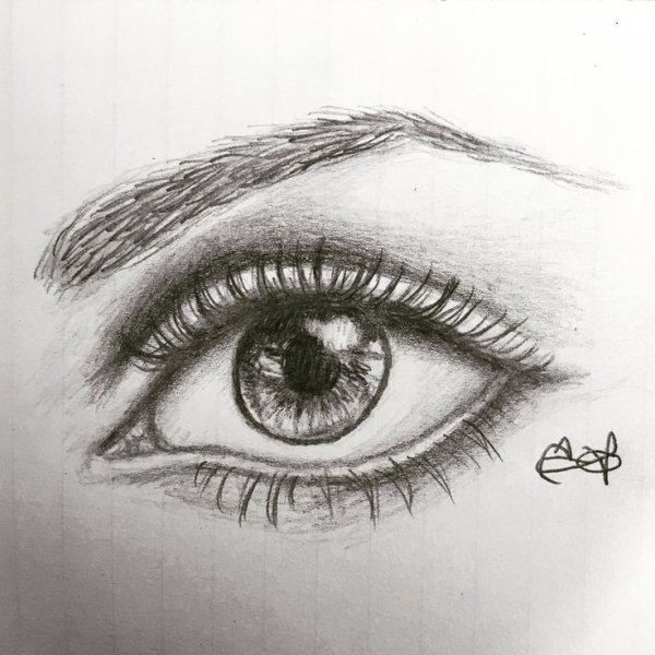 Глаз нарисованный ручкой