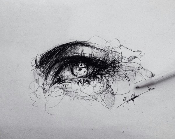 Глаз гелевой ручкой