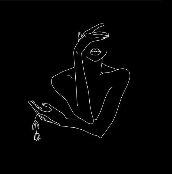 Силуэт на черном фоне