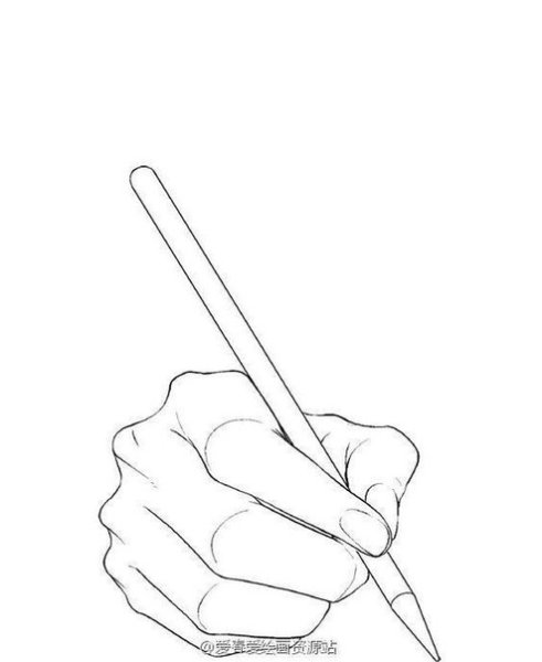 Рука с ручкой референс