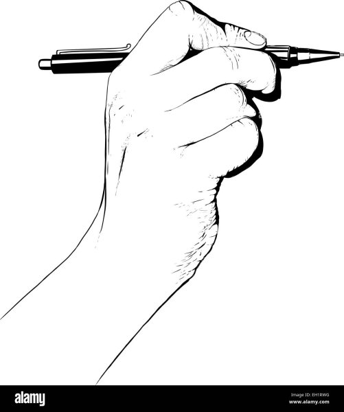 Рука держит карандаш