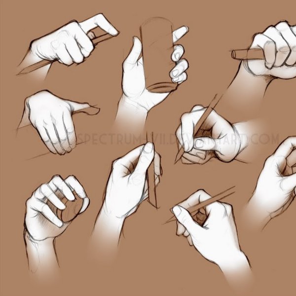 Референсы рук с ручкой