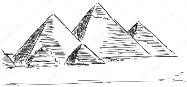 Пирамиды Гизы в Египте рисунок