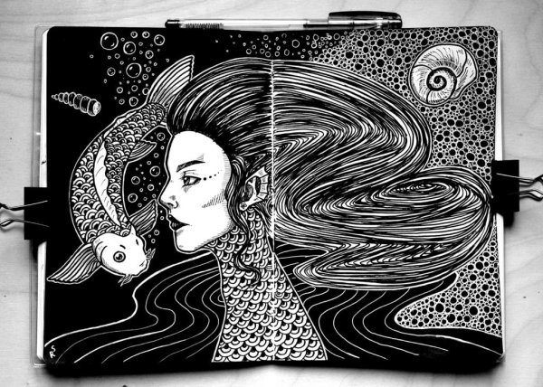 Рисунок гелиевой ручкой