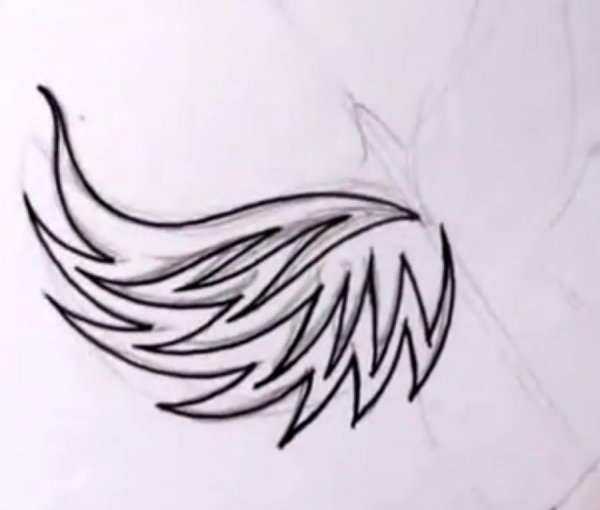 Тату эскизы легкие Крылья
