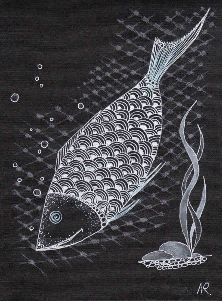 Зентангл рыбка