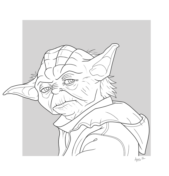 Магистр йода рисунок карандашом