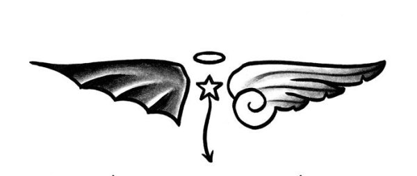 Эскизы тату Крылья небольшие