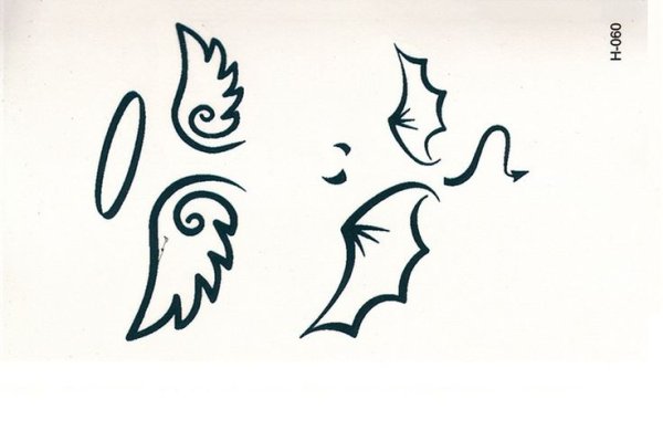 Тату Крылья простые